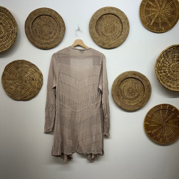 Torrid Lightweight Cardigan Sweater Plus Size 1X Neutral Beige Tan Knit Open - Picture 3 of 7